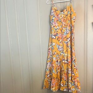 Skies Are Blue Floral Yellow Maxi Dress